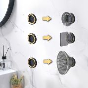 Wandhouder muurbeugel houder RVS met stekker houder geschikt voor Dyson supersonic HD01 HD02 HD03 HD04 HD04 HD07 haardroger föhn en Airwrap HS01 HS05 stijltang - Zwart brons-koper