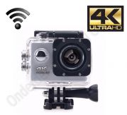 4k Ultra HD sports action camera met lcd scherm en Wifi - zilver