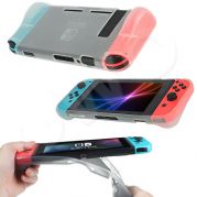beschermende soft cover voor de Nintendo Switch - goede case met betere grip voorkomt ook kramp aan de hand - transparant