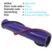 Turbowals turboborstel 3 punts aansluiting voor dop met vlakke kant geschikt voor Dyson v7 v8 v10 sv11 sv10 sv12 06911870