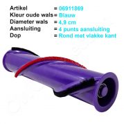 Turbowals turboborstel 4 punts aansluiting voor dop met vlakke kant geschikt voor Dyson 06911869